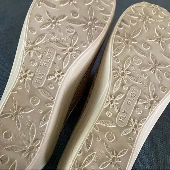 Fly Flot Clog Slip-on Mule Tan Mesh Comfort Anti-shock Anatomic Size US 7.5 - Picture 8 of 11